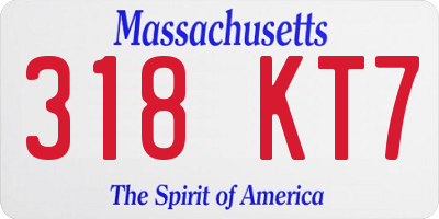 MA license plate 318KT7