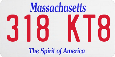 MA license plate 318KT8