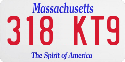 MA license plate 318KT9