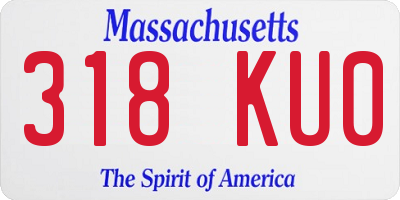 MA license plate 318KU0