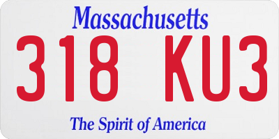 MA license plate 318KU3
