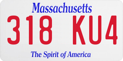MA license plate 318KU4