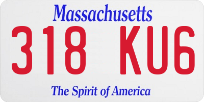 MA license plate 318KU6