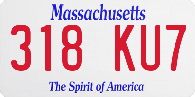 MA license plate 318KU7