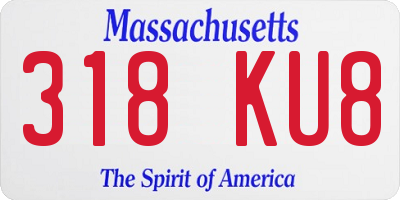 MA license plate 318KU8