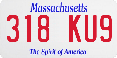 MA license plate 318KU9
