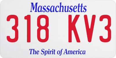 MA license plate 318KV3