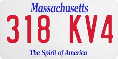 MA license plate 318KV4