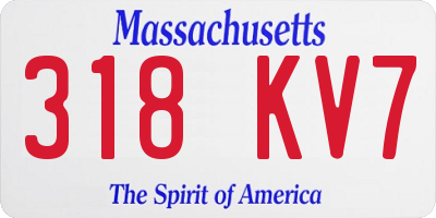 MA license plate 318KV7