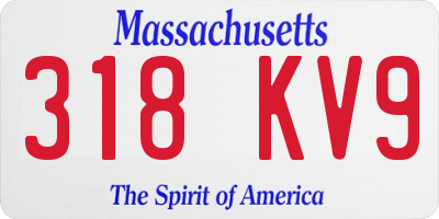 MA license plate 318KV9