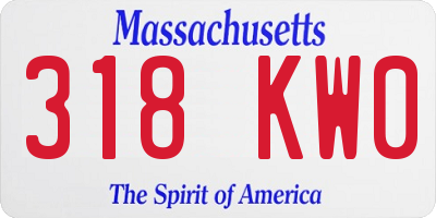 MA license plate 318KW0