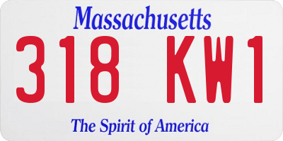 MA license plate 318KW1