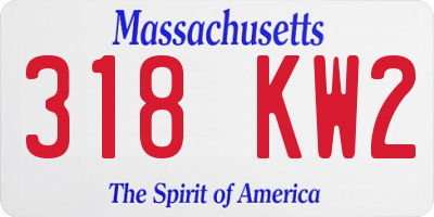MA license plate 318KW2