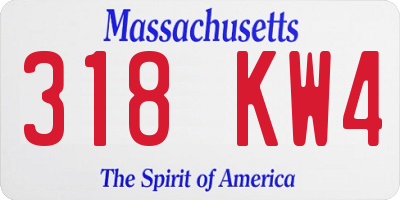 MA license plate 318KW4