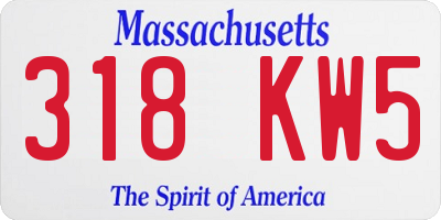 MA license plate 318KW5