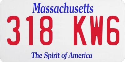 MA license plate 318KW6