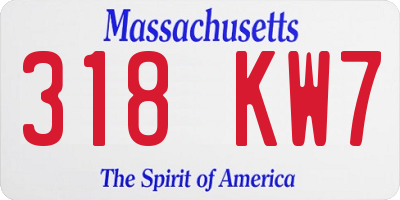 MA license plate 318KW7