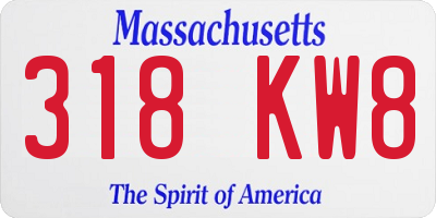 MA license plate 318KW8