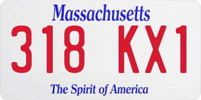 MA license plate 318KX1