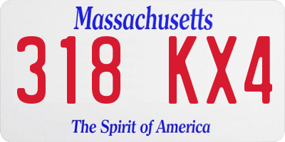 MA license plate 318KX4
