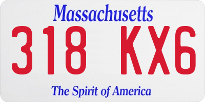 MA license plate 318KX6
