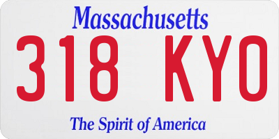 MA license plate 318KY0