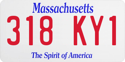 MA license plate 318KY1