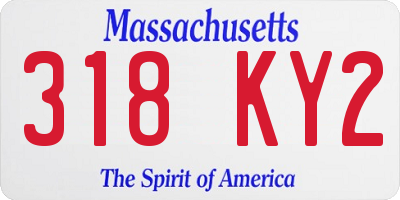 MA license plate 318KY2