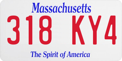 MA license plate 318KY4