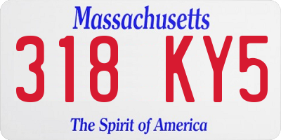 MA license plate 318KY5