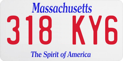 MA license plate 318KY6