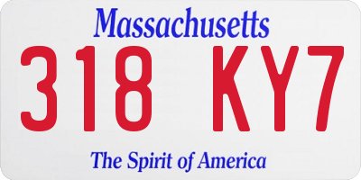 MA license plate 318KY7