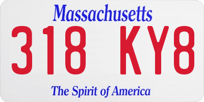 MA license plate 318KY8
