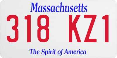MA license plate 318KZ1