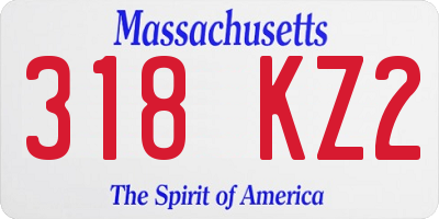 MA license plate 318KZ2