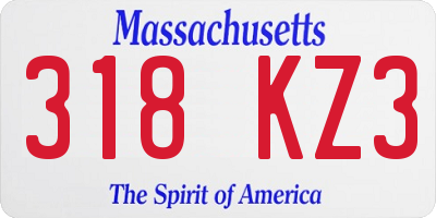 MA license plate 318KZ3