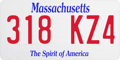 MA license plate 318KZ4