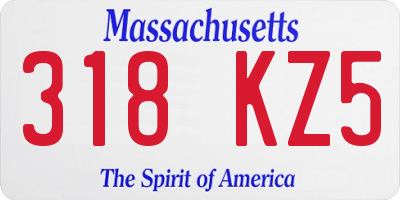 MA license plate 318KZ5