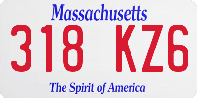 MA license plate 318KZ6