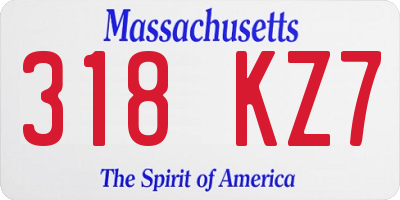 MA license plate 318KZ7