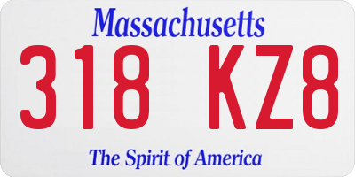 MA license plate 318KZ8