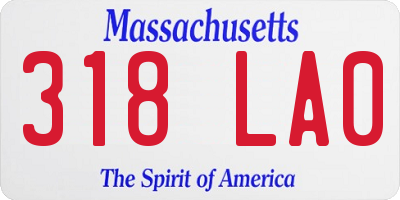 MA license plate 318LA0