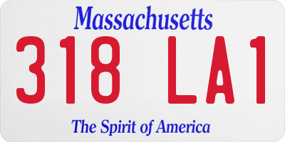 MA license plate 318LA1