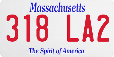 MA license plate 318LA2