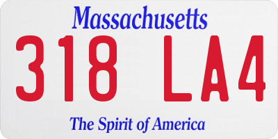 MA license plate 318LA4