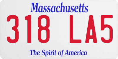 MA license plate 318LA5