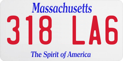MA license plate 318LA6