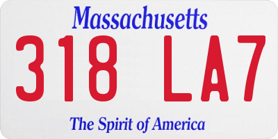 MA license plate 318LA7