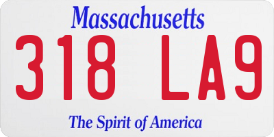 MA license plate 318LA9