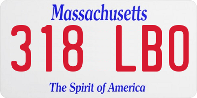 MA license plate 318LB0